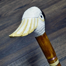 Load image into Gallery viewer, Gift Cane Walking Stick Canes Sticks Reed Staff Wood Wooden Hand-Carved Carving Handmade Cane Accessories ( Cockatoo Parrot White and Yellow)