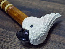 Load image into Gallery viewer, Gift Cane Walking Stick Canes Sticks Reed Staff Wood Wooden Hand-Carved Carving Handmade Cane Accessories ( Cockatoo Parrot White )