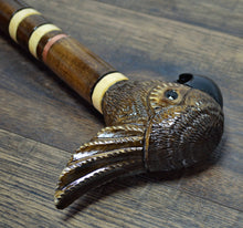 Load image into Gallery viewer, Gift Cane Walking Stick Canes Sticks Reed Staff Wood Wooden Hand-Carved Carving Handmade Cane Accessories ( Cockatoo Parrot Brown )