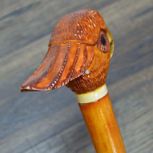 Load image into Gallery viewer, Gift Cane Walking Stick Canes Sticks Reed Staff Wood Wooden Hand-Carved Carving Handmade Cane Accessories ( Cockatoo Parrot Orange )