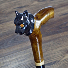Load image into Gallery viewer, Gift Cane Walking Stick Canes Sticks Reed Staff Wood Wooden Hand-Carved Carving Handmade Cane Accessories ( Panther new )
