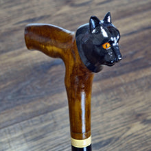 Load image into Gallery viewer, Gift Cane Walking Stick Canes Sticks Reed Staff Wood Wooden Hand-Carved Carving Handmade Cane Accessories ( Panther new )
