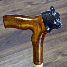 Load image into Gallery viewer, Gift Cane Walking Stick Canes Sticks Reed Staff Wood Wooden Hand-Carved Carving Handmade Cane Accessories ( Panther new )