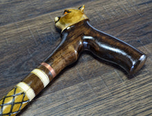 Load image into Gallery viewer, Gift Cane Walking Stick Canes Sticks Reed Staff Wood Wooden Hand-Carved Carving Handmade Cane Accessories ( Cougar )