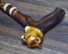 Load image into Gallery viewer, Gift Cane Walking Stick Canes Sticks Reed Staff Wood Wooden Hand-Carved Carving Handmade Cane Accessories ( Cougar )