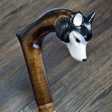 Load image into Gallery viewer, Gift Cane Walking Stick Canes Sticks Reed Staff Wood Wooden Hand-Carved Carving Handmade Cane Accessories ( Husky )