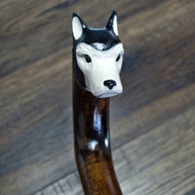 Load image into Gallery viewer, Gift Cane Walking Stick Canes Sticks Reed Staff Wood Wooden Hand-Carved Carving Handmade Cane Accessories ( Husky )