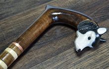 Load image into Gallery viewer, Gift Cane Walking Stick Canes Sticks Reed Staff Wood Wooden Hand-Carved Carving Handmade Cane Accessories ( Husky )