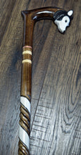 Load image into Gallery viewer, Gift Cane Walking Stick Canes Sticks Reed Staff Wood Wooden Hand-Carved Carving Handmade Cane Accessories ( Husky )