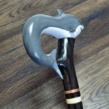 Load image into Gallery viewer, Gift Cane Walking Stick Canes Sticks Reed Staff Wood Wooden Hand-Carved Carving Handmade Cane Accessories ( Shark )