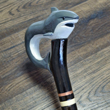 Load image into Gallery viewer, Gift Cane Walking Stick Canes Sticks Reed Staff Wood Wooden Hand-Carved Carving Handmade Cane Accessories ( Shark )