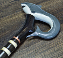 Load image into Gallery viewer, Gift Cane Walking Stick Canes Sticks Reed Staff Wood Wooden Hand-Carved Carving Handmade Cane Accessories ( Shark )
