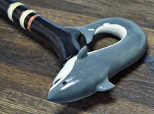 Load image into Gallery viewer, Gift Cane Walking Stick Canes Sticks Reed Staff Wood Wooden Hand-Carved Carving Handmade Cane Accessories ( Shark )