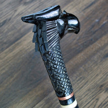 Load image into Gallery viewer, Gift Cane Walking Stick Canes Sticks Reed Staff Wood Wooden Hand-Carved Carving Handmade Cane Accessories ( Dragon new black )
