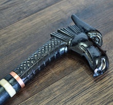 Load image into Gallery viewer, Gift Cane Walking Stick Canes Sticks Reed Staff Wood Wooden Hand-Carved Carving Handmade Cane Accessories ( Dragon new black )