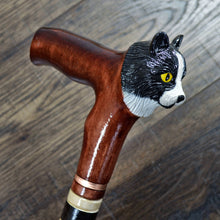 Load image into Gallery viewer, Gift Cane Walking Stick Canes Sticks Reed Staff Wood Wooden Hand-Carved Carving Handmade Cane Accessories ( Cat )