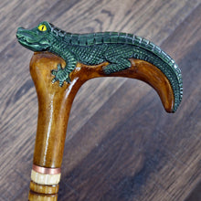 Load image into Gallery viewer, Gift Cane Walking Stick Canes Sticks Reed Staff Wood Wooden Hand-Carved Carving Handmade Cane Accessories ( Crocodile )