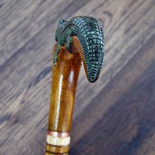 Load image into Gallery viewer, Gift Cane Walking Stick Canes Sticks Reed Staff Wood Wooden Hand-Carved Carving Handmade Cane Accessories ( Crocodile )