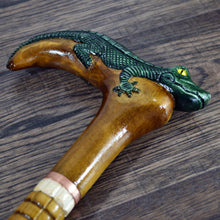 Load image into Gallery viewer, Gift Cane Walking Stick Canes Sticks Reed Staff Wood Wooden Hand-Carved Carving Handmade Cane Accessories ( Crocodile )