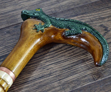 Load image into Gallery viewer, Gift Cane Walking Stick Canes Sticks Reed Staff Wood Wooden Hand-Carved Carving Handmade Cane Accessories ( Crocodile )