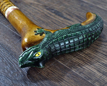 Load image into Gallery viewer, Gift Cane Walking Stick Canes Sticks Reed Staff Wood Wooden Hand-Carved Carving Handmade Cane Accessories ( Crocodile )