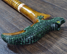 Load image into Gallery viewer, Gift Cane Walking Stick Canes Sticks Reed Staff Wood Wooden Hand-Carved Carving Handmade Cane Accessories ( Crocodile )