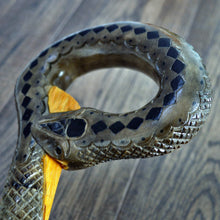 Load image into Gallery viewer, Gift Cane Walking Stick Canes Sticks Reed Staff Wood Wooden Hand-Carved Carving Handmade Cane Accessories ( Snake )