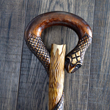 Load image into Gallery viewer, Gift Cane Walking Stick Canes Sticks Reed Staff Wood Wooden Hand-Carved Carving Handmade Cane Accessories ( Snake new )