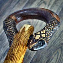 Load image into Gallery viewer, Gift Cane Walking Stick Canes Sticks Reed Staff Wood Wooden Hand-Carved Carving Handmade Cane Accessories ( Snake new )