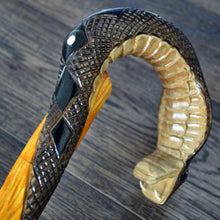 Load image into Gallery viewer, Gift Cane Walking Stick Canes Sticks Reed Staff Wood Wooden Hand-Carved Carving Handmade Cane Accessories ( Cobra )