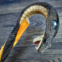 Load image into Gallery viewer, Gift Cane Walking Stick Canes Sticks Reed Staff Wood Wooden Hand-Carved Carving Handmade Cane Accessories ( Cobra )