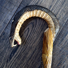 Load image into Gallery viewer, Gift Cane Walking Stick Canes Sticks Reed Staff Wood Wooden Hand-Carved Carving Handmade Cane Accessories ( Cobra brown )