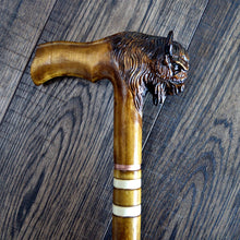 Load image into Gallery viewer, Gift Cane Walking Stick Canes Sticks Reed Staff Wood Wooden Hand-Carved Carving Handmade Cane Accessories ( Bison )