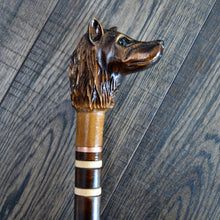 Load image into Gallery viewer, Gift Cane Walking Stick Canes Sticks Reed Staff Wood Wooden Hand-Carved Carving Handmade Cane Accessories ( Dog )