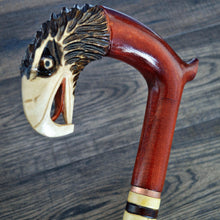 Load image into Gallery viewer, Gift Cane Walking Stick Canes Sticks Reed Staff Wood Wooden Hand-Carved Carving Handmade Cane Accessories ( Eagle )