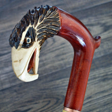 Load image into Gallery viewer, Gift Cane Walking Stick Canes Sticks Reed Staff Wood Wooden Hand-Carved Carving Handmade Cane Accessories ( Eagle )