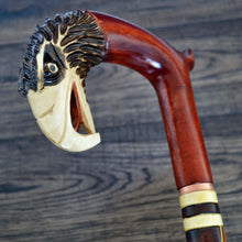 Load image into Gallery viewer, Gift Cane Walking Stick Canes Sticks Reed Staff Wood Wooden Hand-Carved Carving Handmade Cane Accessories ( Eagle )