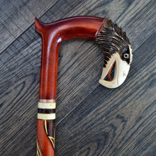 Load image into Gallery viewer, Gift Cane Walking Stick Canes Sticks Reed Staff Wood Wooden Hand-Carved Carving Handmade Cane Accessories ( Eagle )
