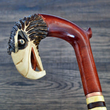 Load image into Gallery viewer, Gift Cane Walking Stick Canes Sticks Reed Staff Wood Wooden Hand-Carved Carving Handmade Cane Accessories ( Eagle )