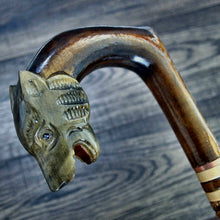 Load image into Gallery viewer, Gift Cane Walking Stick Canes Sticks Reed Staff Wood Wooden Hand-Carved Carving Handmade Cane Accessories ( Panther )