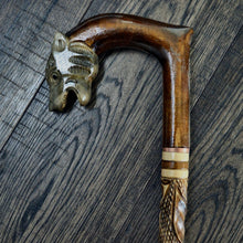 Load image into Gallery viewer, Gift Cane Walking Stick Canes Sticks Reed Staff Wood Wooden Hand-Carved Carving Handmade Cane Accessories ( Panther )