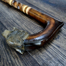 Load image into Gallery viewer, Gift Cane Walking Stick Canes Sticks Reed Staff Wood Wooden Hand-Carved Carving Handmade Cane Accessories ( Panther )