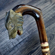 Load image into Gallery viewer, Gift Cane Walking Stick Canes Sticks Reed Staff Wood Wooden Hand-Carved Carving Handmade Cane Accessories ( Panther )