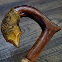 Load image into Gallery viewer, Gift Cane Walking Stick Canes Sticks Reed Staff Wood Wooden Hand-Carved Carving Handmade Cane Accessories ( Fox )