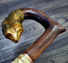 Load image into Gallery viewer, Gift Cane Walking Stick Canes Sticks Reed Staff Wood Wooden Hand-Carved Carving Handmade Cane Accessories ( Fox )