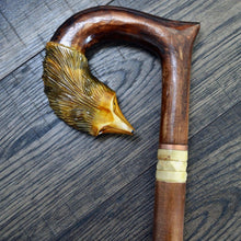 Load image into Gallery viewer, Gift Cane Walking Stick Canes Sticks Reed Staff Wood Wooden Hand-Carved Carving Handmade Cane Accessories ( Fox )
