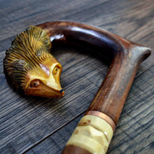 Load image into Gallery viewer, Gift Cane Walking Stick Canes Sticks Reed Staff Wood Wooden Hand-Carved Carving Handmade Cane Accessories ( Fox )