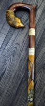 Load image into Gallery viewer, Gift Cane Walking Stick Canes Sticks Reed Staff Wood Wooden Hand-Carved Carving Handmade Cane Accessories ( Fox )