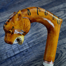 Load image into Gallery viewer, Gift Cane Walking Stick Canes Sticks Reed Staff Wood Wooden Hand-Carved Carving Handmade Cane Accessories ( Tiger )