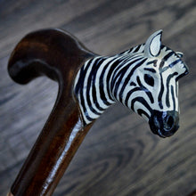 Load image into Gallery viewer, Gift Cane Walking Stick Canes Sticks Reed Staff Wood Wooden Hand-Carved Carving Handmade Cane Accessories ( Zebra )